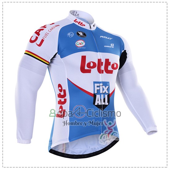 Lotto Fix All Ropa Ciclismo Culotte Largo 2016 Mangas Largas Blanco y Azul